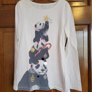 GapKids Panda Holilday T-Shirt (Size M)